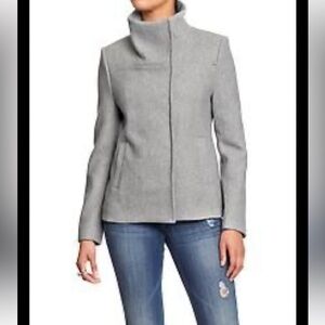 Old Navy gray Funnel Neck Wool pea coat Jacket Size Large